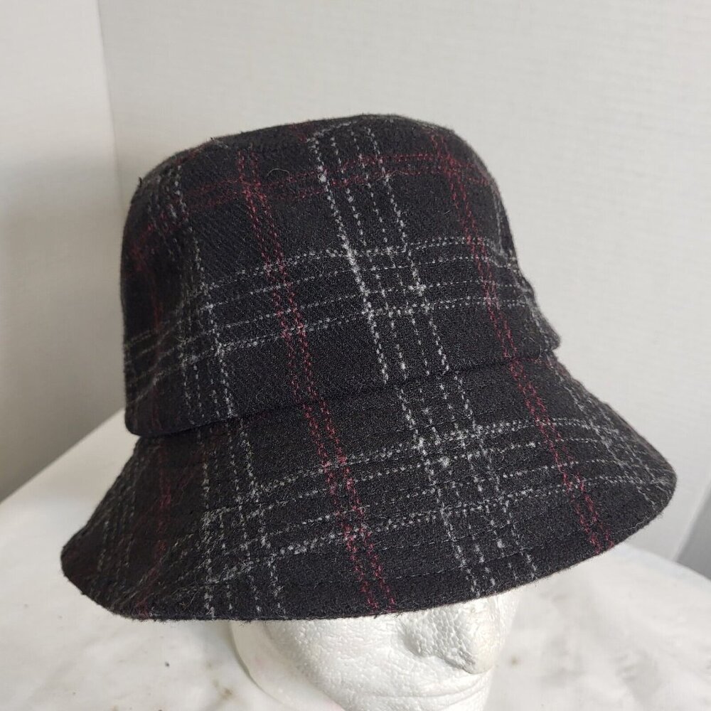 Arianna by Howard's Black Plaid Bucket Hat cap